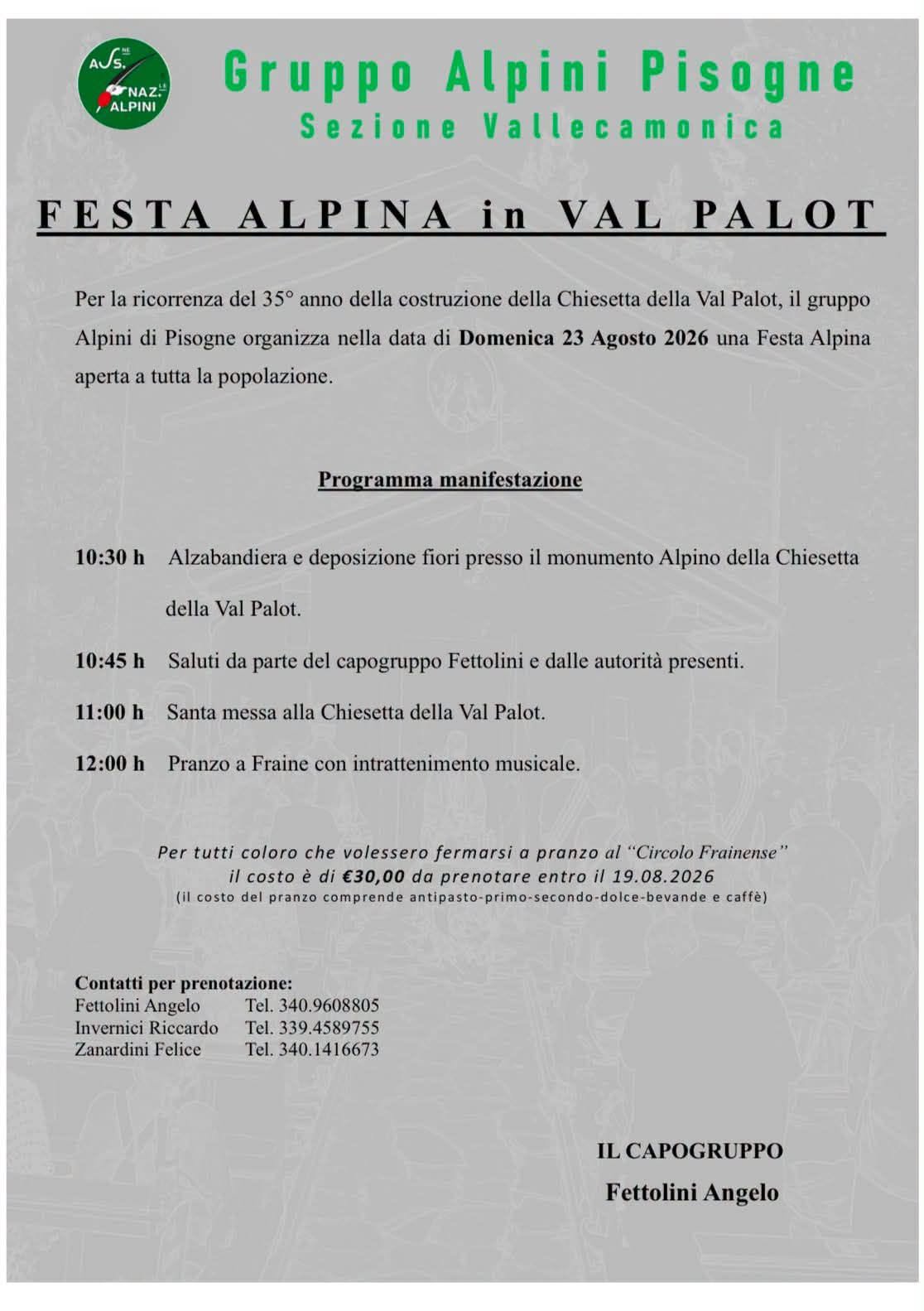 Locandina di FESTA ALPINA in VAL PALOT