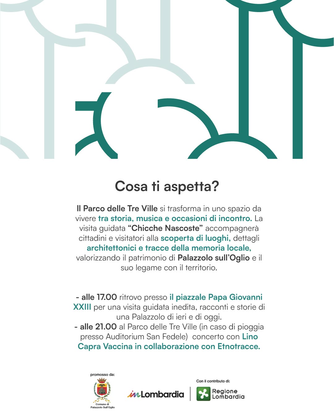 Affiche de Chicche Nascoste: Palazzolo sull'Oglio tra storia e musica