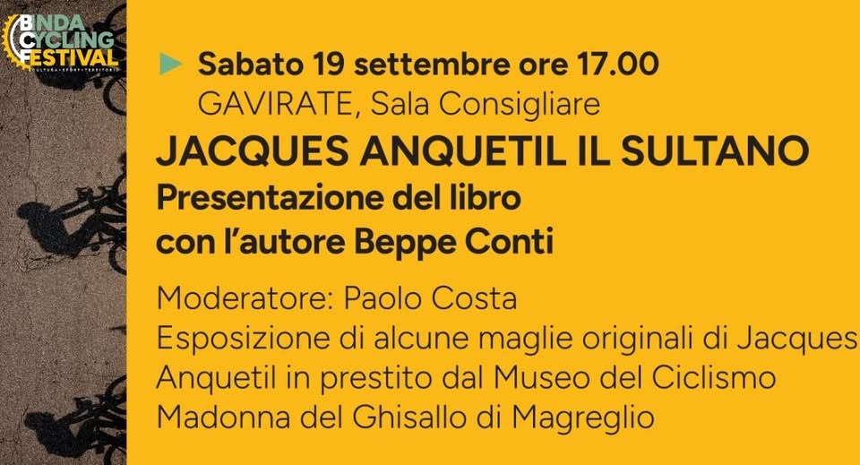 Locandina di Incontro con Beppe Conti: Jacques Anquetil, il sultano