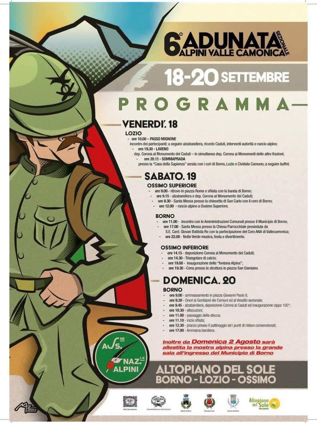 Locandina di 6° Adunata Sezionale Alpini Valle Camonica