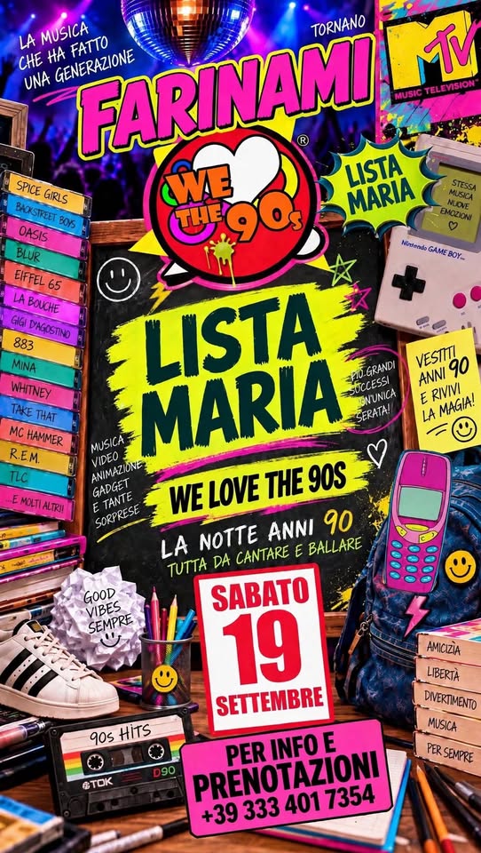 Locandina di FARINAMI GARDEN - WE LOVE THE 90