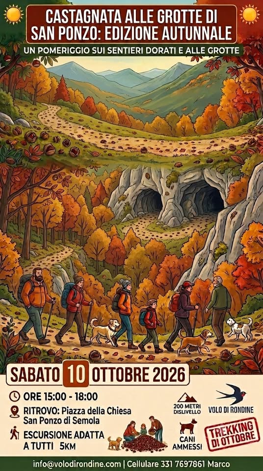 Plakat von Castagnata in grotta - Trekking alle Grotte di San Ponzo e raccolta castagne