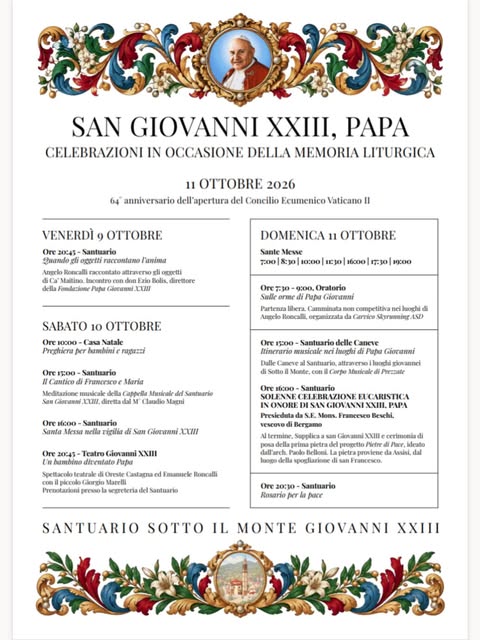 Affiche de San Giovanni XXIII, Papa - Celebrazioni in occasione della memoria liturgica