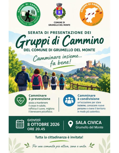 Plakat von Serata di presentazione dei Gruppi di Cammino del Comune di Grumello del Monte