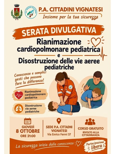 Plakat von Serata divulgativa - Rianimazione cardiopolmonare pediatrica e Disostruzione delle vie aeree pediatriche