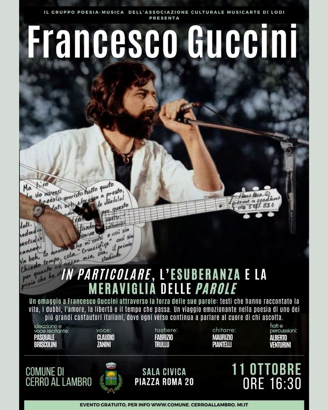 Affiche de Omaggio a Francesco Guccini - In particolare, l'esuberanza e la meraviglia delle parole